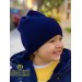  Masha Blue Yellow Pure Wool Baby Hat - Handmade