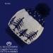 Pure wool Pon Pon hat with sky blue trees - Handmade