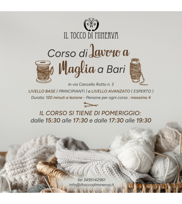 Monthly Knitting Course in Bari