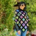 Serena multicolour crochet pure wool poncho - Handmade