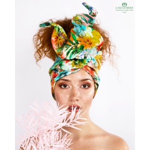  Hair Turban Flowered Cotton Charli Handmade
