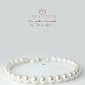 Swarovski Pearls Bracelet Chiara White Bride Line - Handmade
