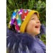 Reversible hat girl 100% cotton stars - Handmade