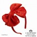 Little girl headband in red velvet Bow Line – Handmade