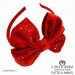 Little girl headband in red velvet Bow Line – Handmade