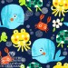 Baby Blanket in Certified Cotton Sea Animals - Handmade