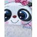 Panda Cotton and Gray Star Fleece Blanket - Handmade