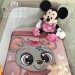 Baby Blanket in Antique Pink Fleece and Mickey Mouse Cotton - Handmade