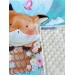  Baby Blanket in Beige Fleece and Fox Cotton - Handmade