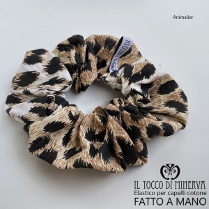 Leopard Leopard Cotton Hair Elastic - Handmade