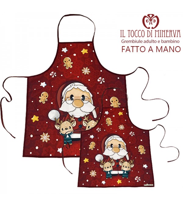 Christmas Apron for adults and children - Handmade