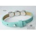 Unisex tiffany green leather bracelet with Bergamo charms made by hand Handmade