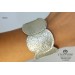 Personalized Nefertari platinum leather bracelet - Handmade - Handmade