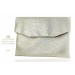 Selene Platinum Ecopelle Clutch Bag - Handmade