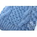 Cappello donna blu in lana biologica Bio - Realizzato a mano