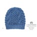 Cappello donna blu in lana biologica Bio - Realizzato a mano