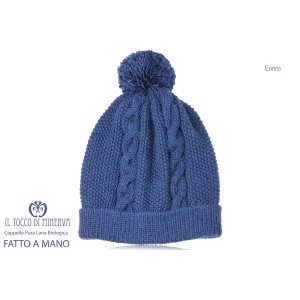  Enrico Blu Pure Wool Man's Hat - Handmade