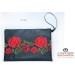 Clutch bag Ecopelle black and Carmelita lace - Handmade