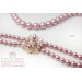 Necklace with Pearls Swarovski Crystal Jenner Antique Pink - Handmade