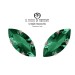  Swarovski Crystal Lobo Earrings 15x7 mm Emerald green color shuttle - Handmade