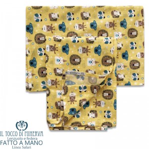 Baby Sheet with Pillowcase Safari Line - Handmade