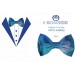 Handmade bow tie in pure multicolored blue silk with Adriano high fashion fabrics - Handmade