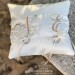 Wedding ring holder in silk with initials embroidery - Handmade
