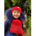 Red zoe pure wool baby scarf - Handmade