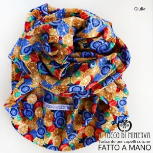  Turban for hair Beige cotton Giulia Handmade